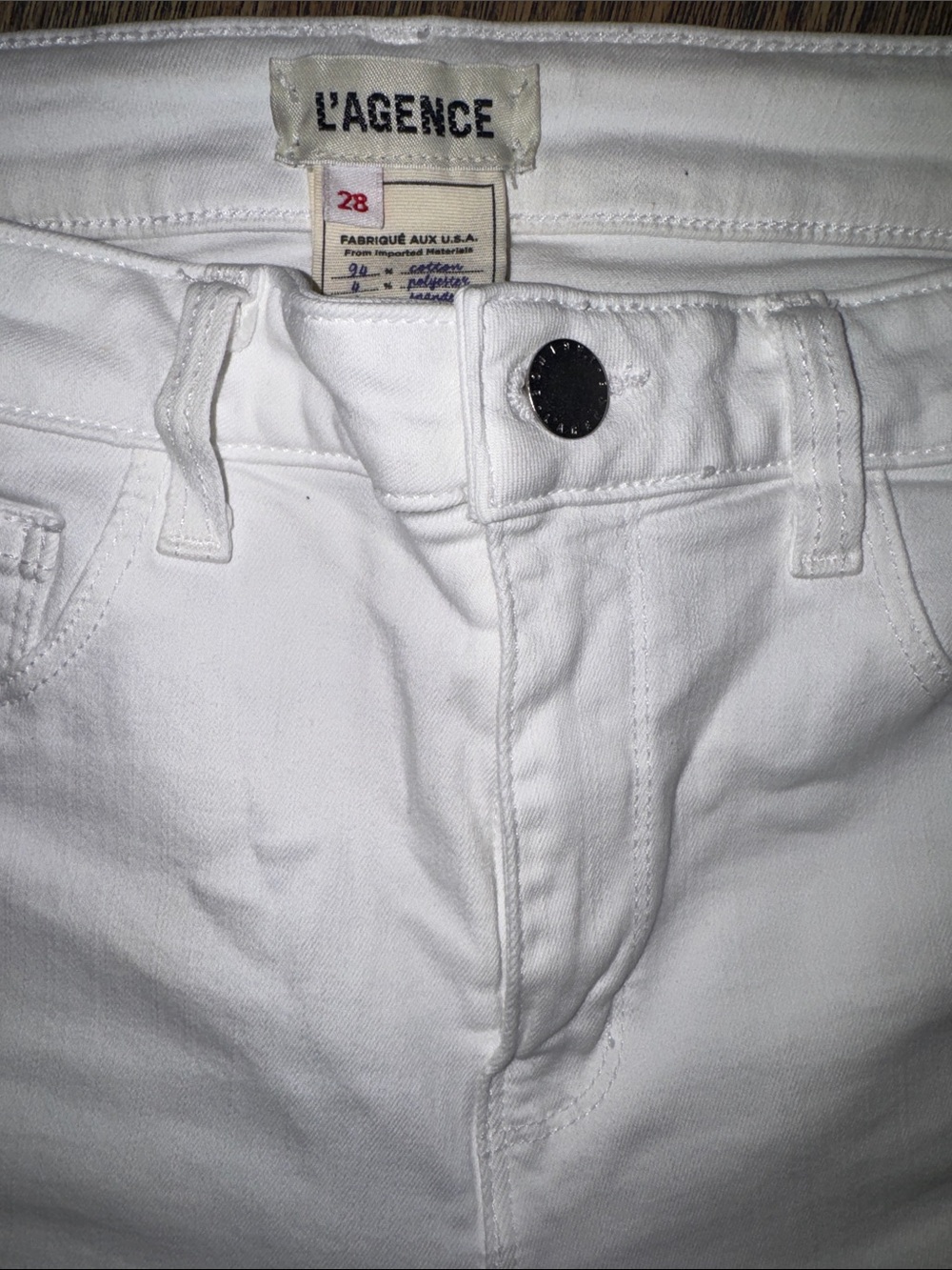 L'AGENCE woman’s White Slim Straight Jeans